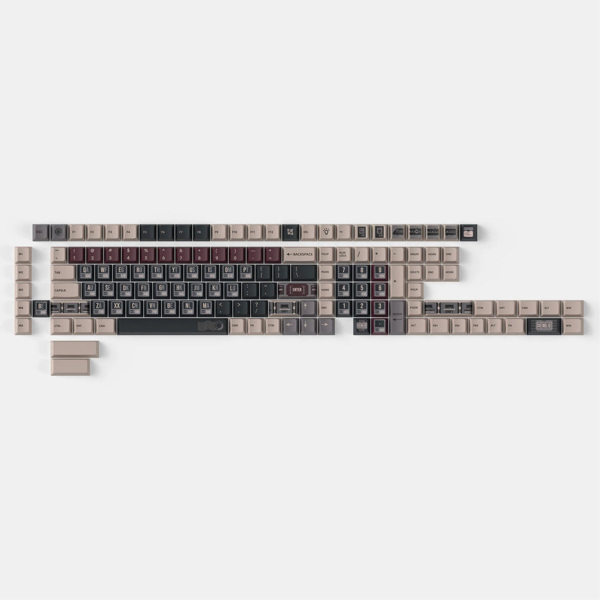 Vintage Stamp - Cherry Profile Dye-Sub PBT Full Keycap Set